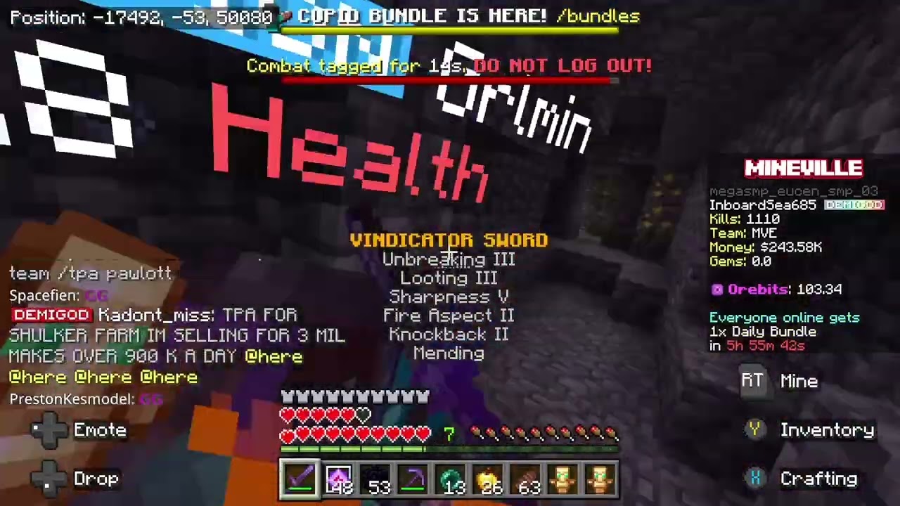 More Crystal PVP and fighting on the Mineville Lifesteal SMP!