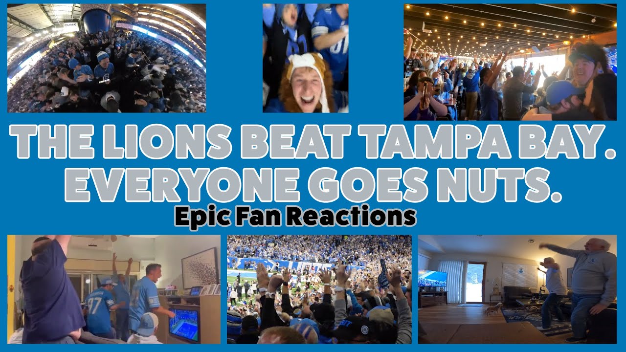 THE DETROIT LIONS BEAT TAMPA BAY. EVERYONE GOES NUTS. (Epic Fan Reactions)