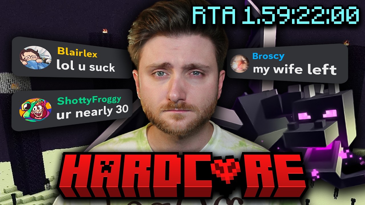 I've NEVER beat Minecraft so I tried a Hardcore Speedrun
