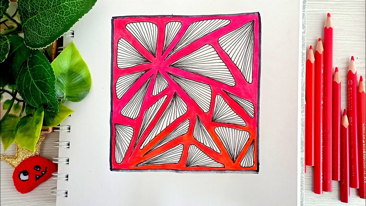 #61 RED Colour | 18 Red Pencils | Art Therapy ♥️