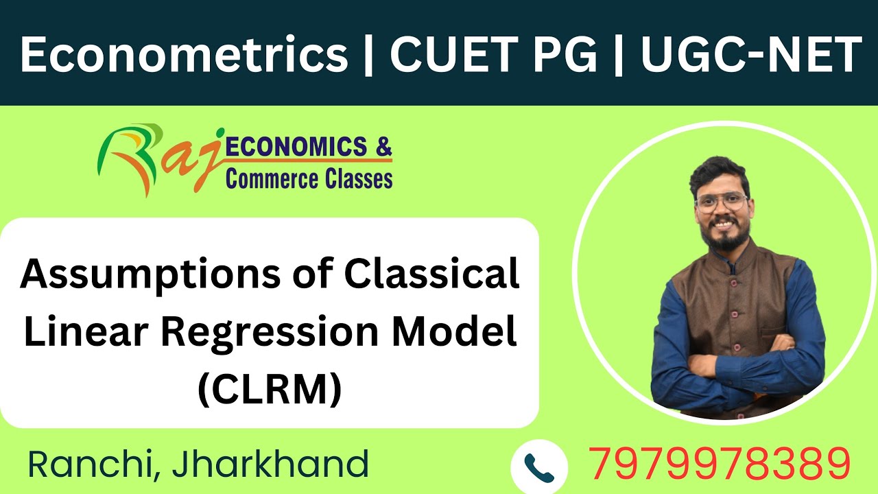 Assumptions of classical linear regression model (CLRM) | Econometrics | CUET PG | UGC-NET | JET