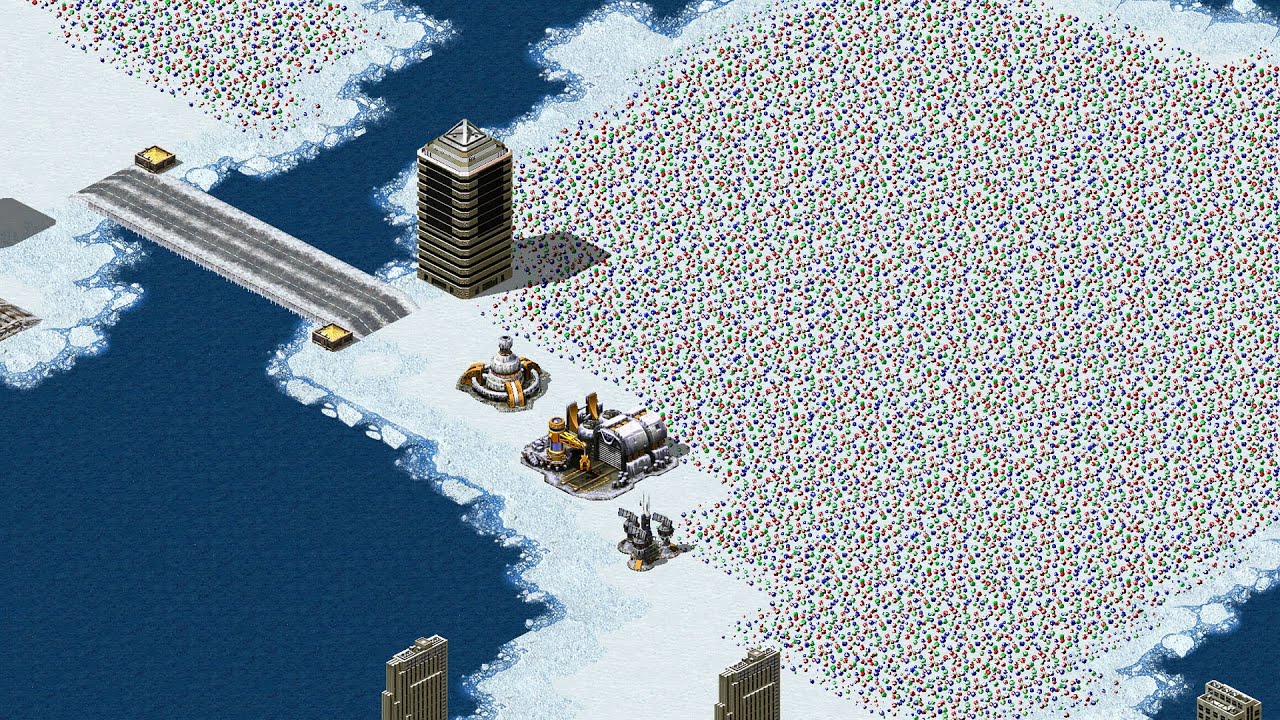 Red Alert 2 | Yuri's Revenge | 7 vs 1 | Multiny Nautical Snow Map Extra Hard AI