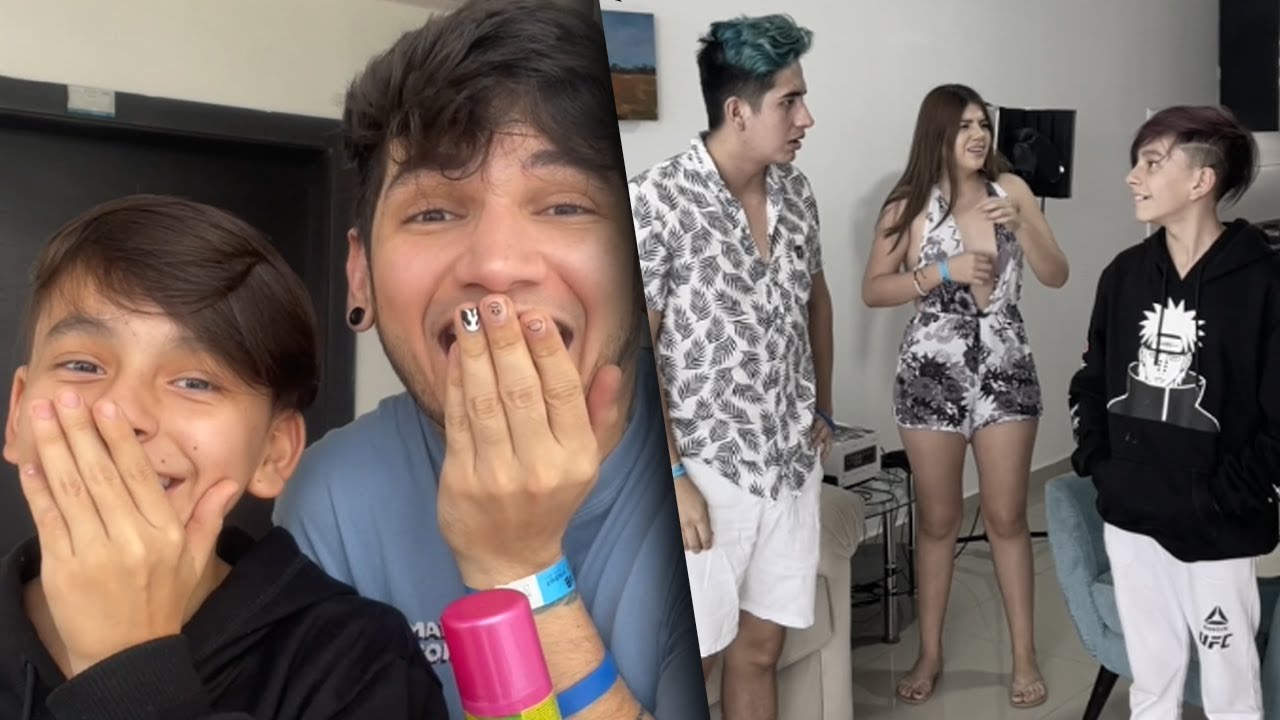 Le pinté el cabello al hermanito de @soyblad  *Todos enfurecen! 😨🤬