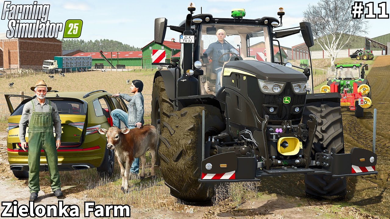 Moving Swiss Calf, Spreading Slurry & Rolling, Baking Bread and Cake │Zielonka│FS 25│Timelapse#11