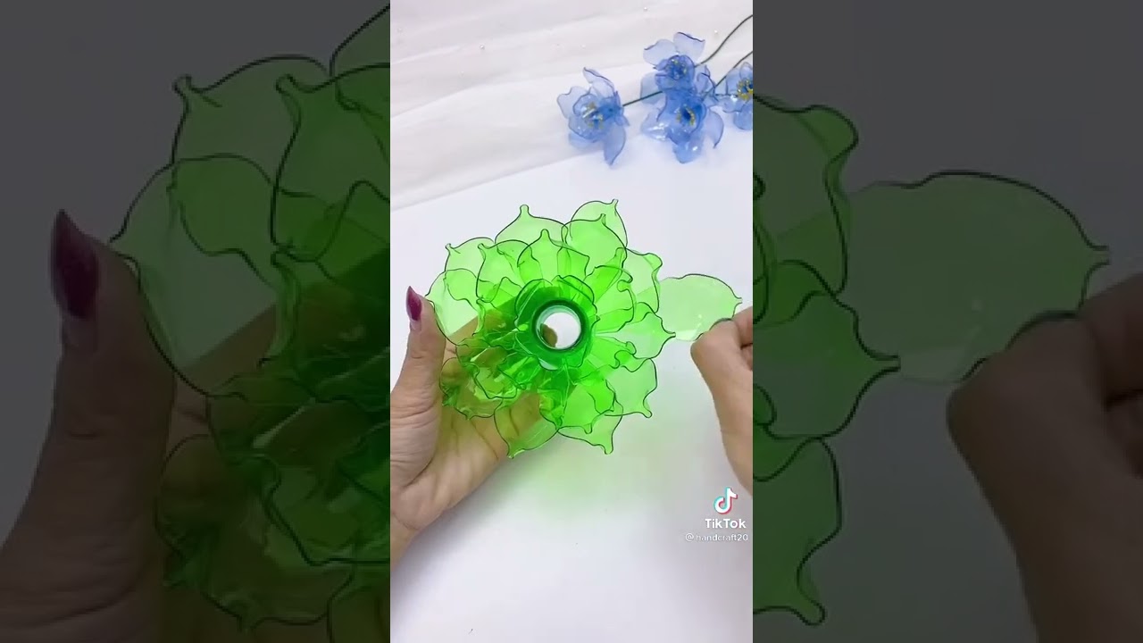 flor com garrafa pet