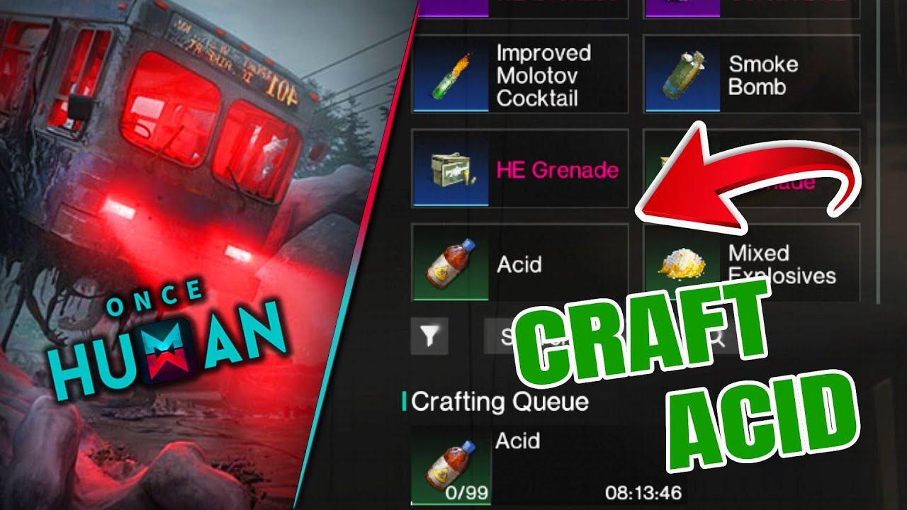 How to Craft Acid Method with SYNTHESIS BENCH | Once Human ⚡️ ZOMBIE Open World Survival