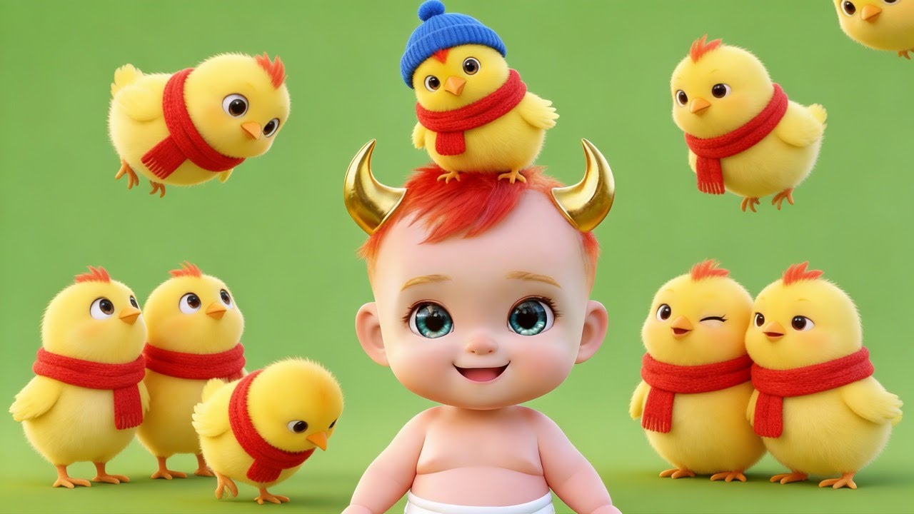 Los Pollitos Dicen Pío Pío | Canción de la Granja | Canciones de Monster Baby Red para Niños