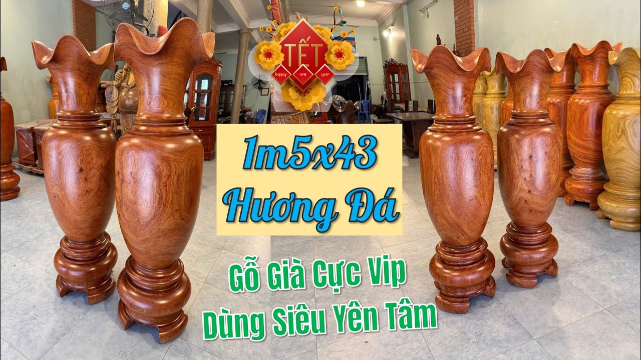 Lộc Bình Hương Đá Vip 1m5x43 gỗ Đẹp Vân Vip Chất Già