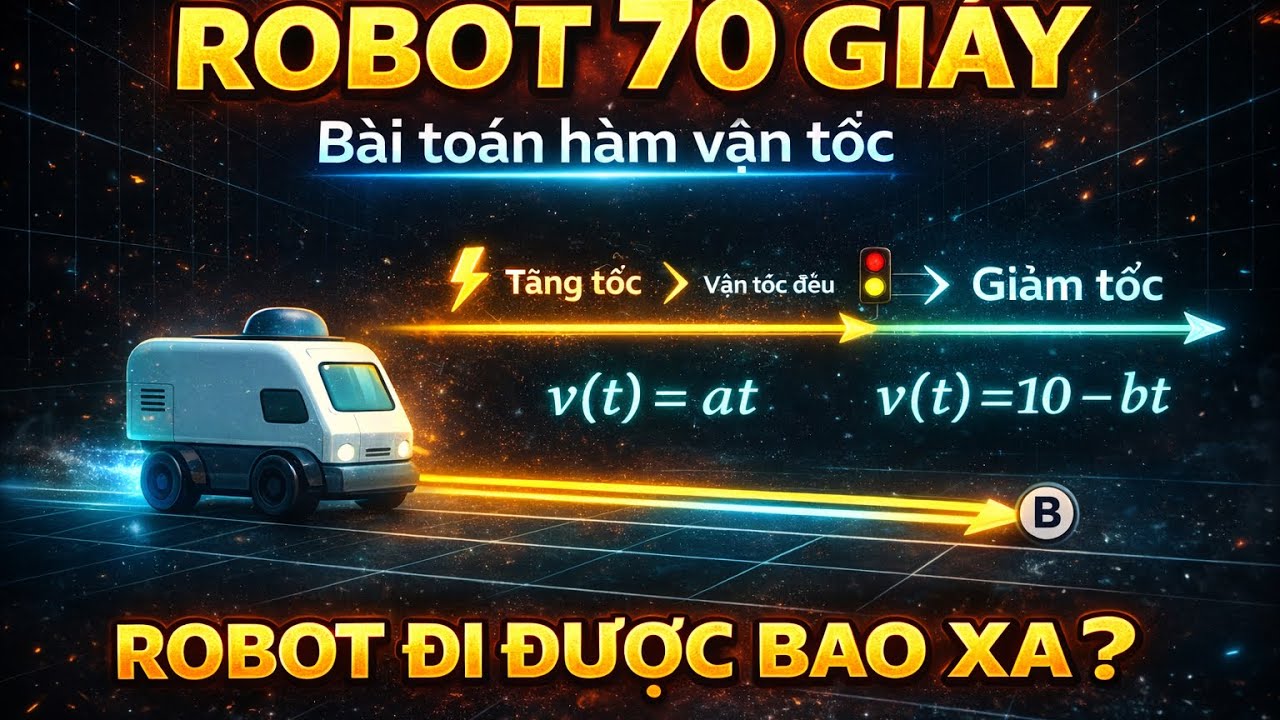 TOÁN 12 - TOÁN THỰC TẾ: Bài toán “Robot tăng tốc – giảm tốc”