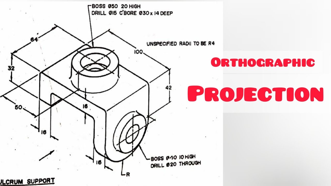 Orthographic projection - Machine drawing in | Technical drawing | Engineering drawing