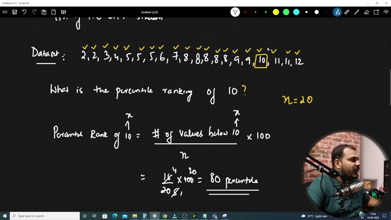 Tutorial 6-Percentiles And Quartiles In Hindi