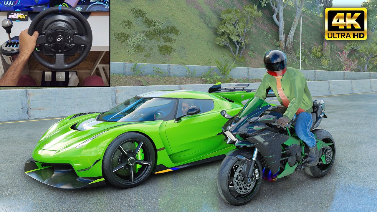 Koenigsegg Jesko & Kawasaki Ninja H2R | The Crew Motorfest | Thrustmaster T300RS gameplay