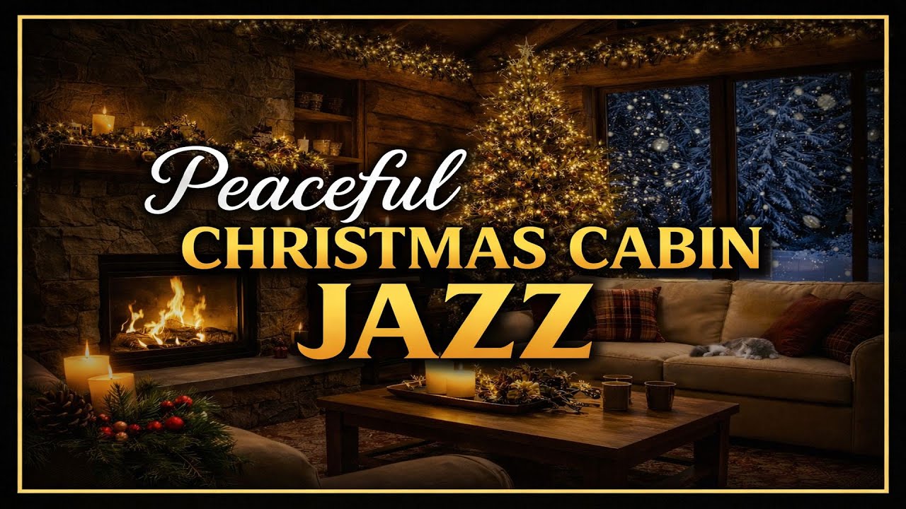 🎄 Peaceful Christmas Cabin Jazz – Fireplace Ambience for Relaxing, Study & Work