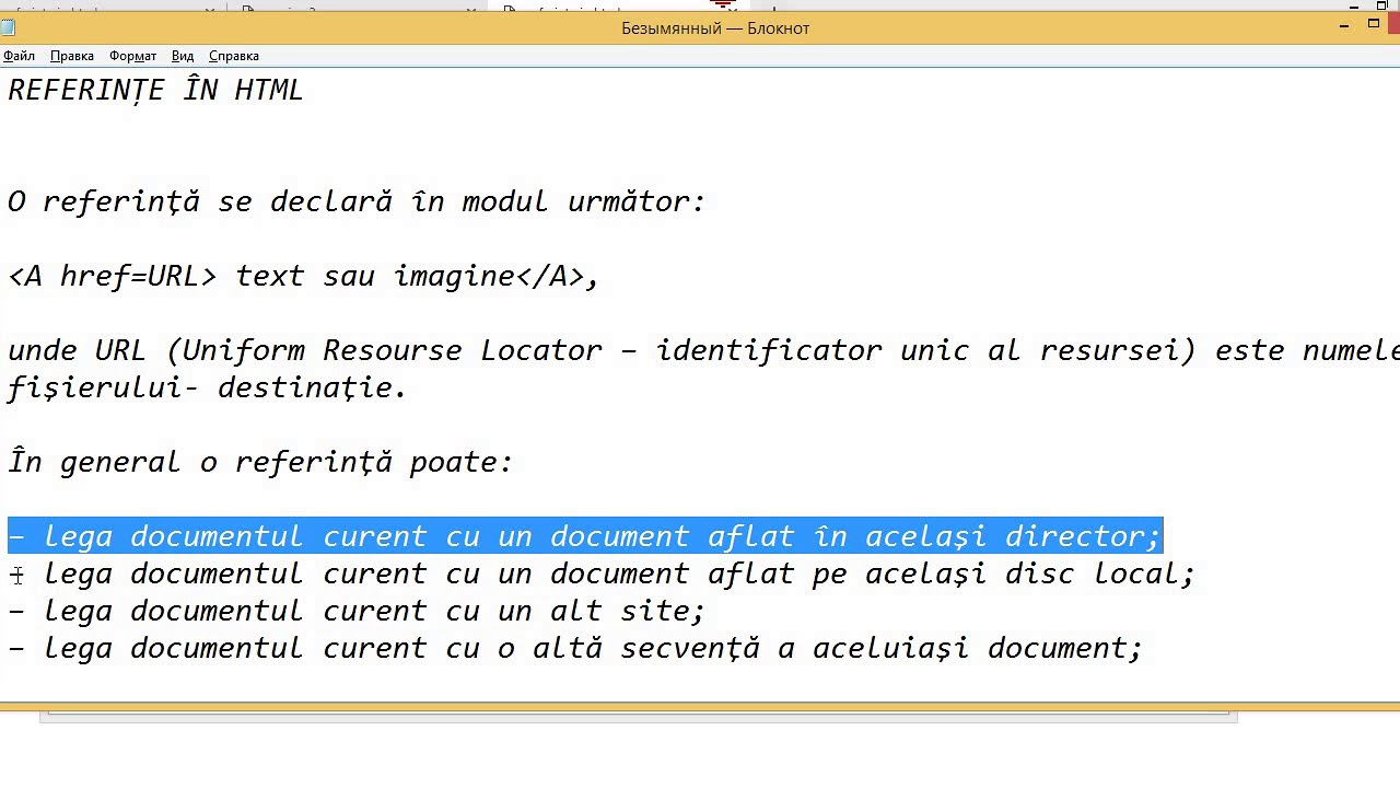Lectia 5 - HTML - Referinte