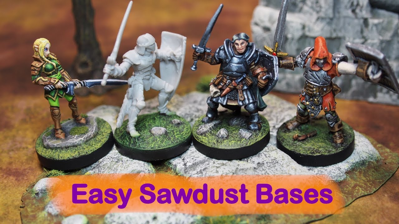Easy Miniature Basing:  Sawdust Technique