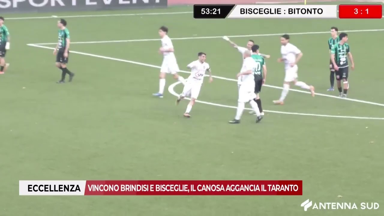 9 MARZO 2026 - ECCELLENZA:  VINCONO BRINDISI E BISCEGLIE, IL CANOSA AGGANCIA IL TARANTO