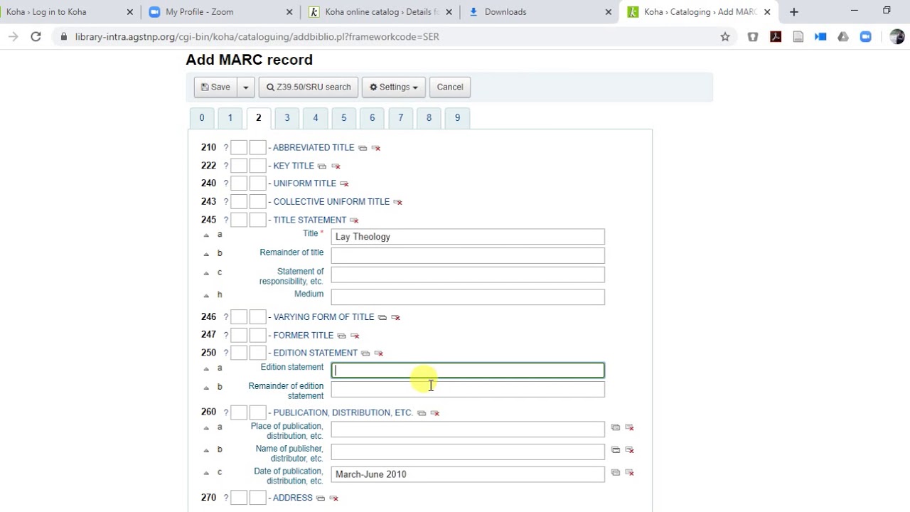 Adding jounrnal in Koha Step by Step guide