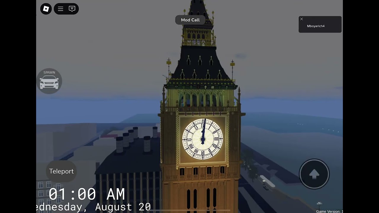 Big Ben chimes Midnight Roblox of the rain