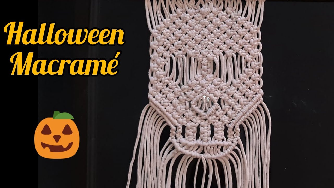 Halloween Calavera en Macramé. Halloween Skull in Macramé.