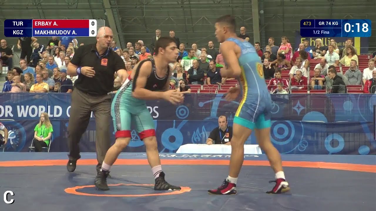 1/2 GR - 74 kg: A. MAKHMUDOV (KGZ) df. A. ERBAY (TUR) by VPO1, 7-1