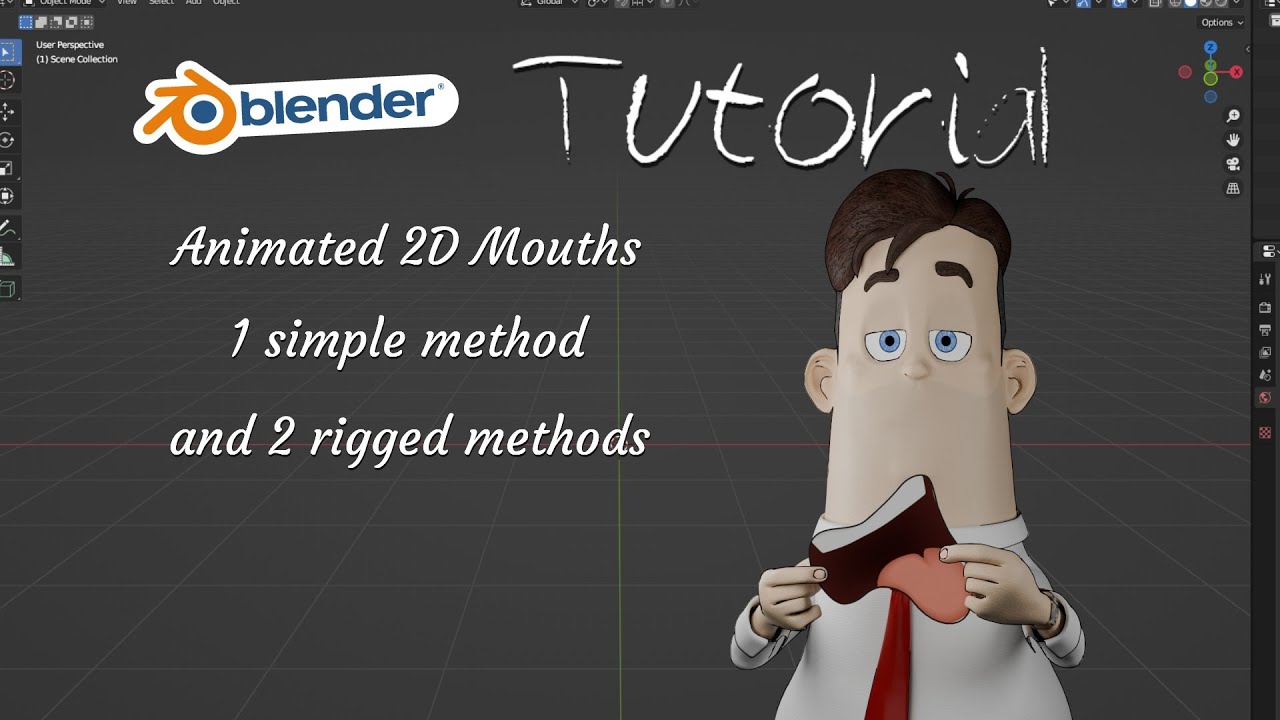 Blender Tutorial - Animated 2D Mouths - 3 Methods