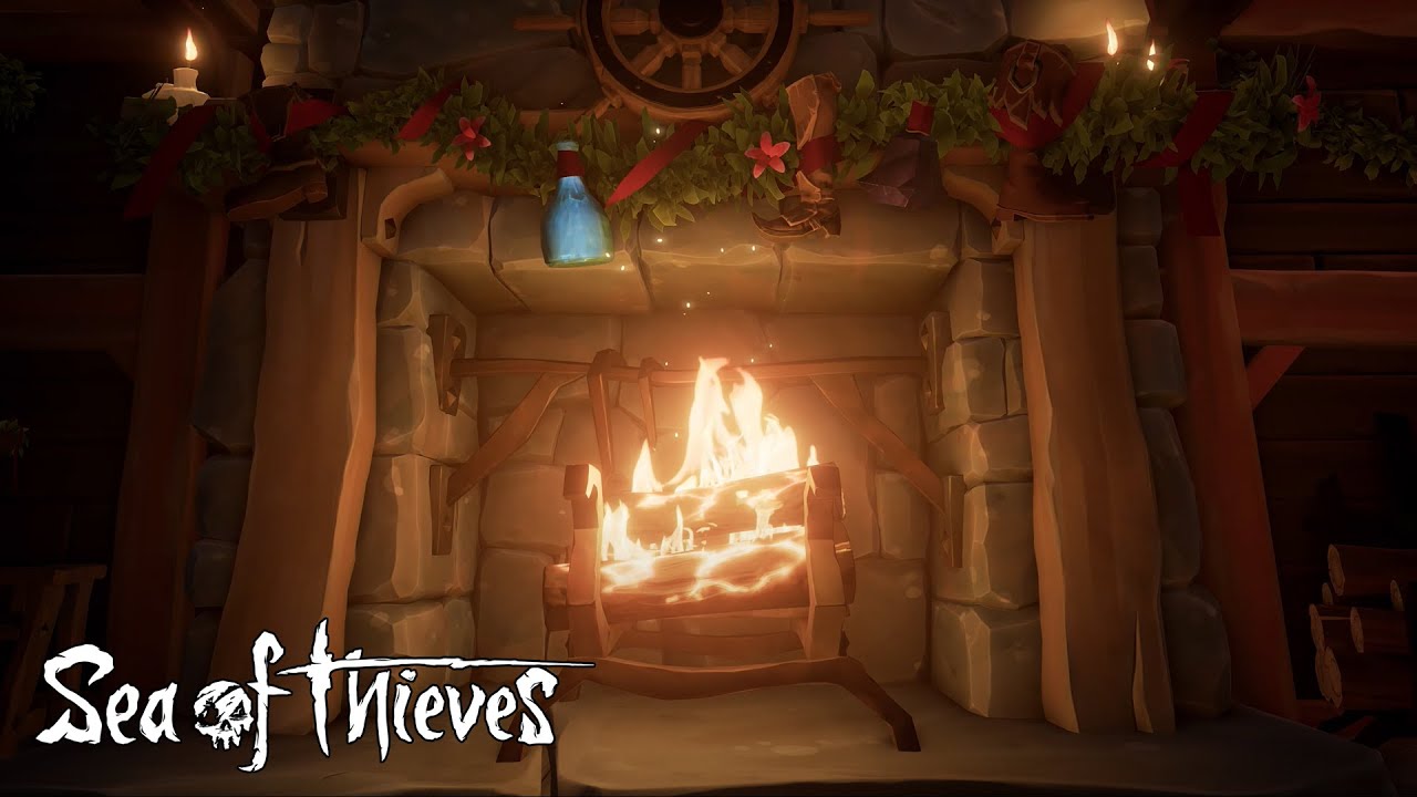 One Hour Cosy Tavern Fireplace in 4K: Official Sea of Thieves