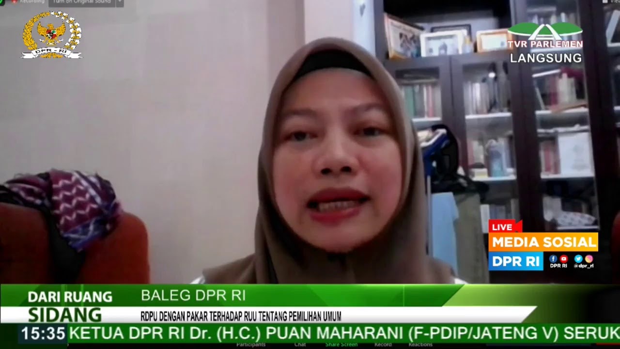 LIVE STREAMING - RDPU Badan Legislasi DPR RI terkait RUU Pemilu