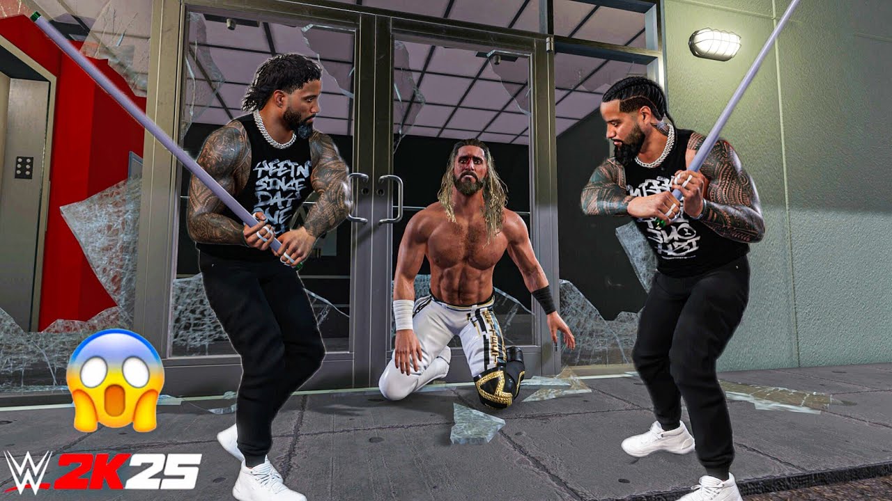 Джей Усо и Джимми Усо разгромили Сета Роллинза на Backstage Brawl | Геймплей WWE 2K25