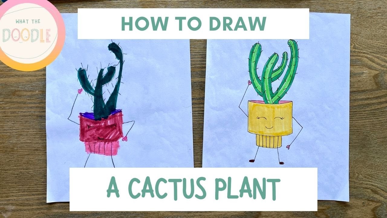 How to Draw a Cute Cactus in a Pot | Easy Drawing Tutorial | What the Doodle