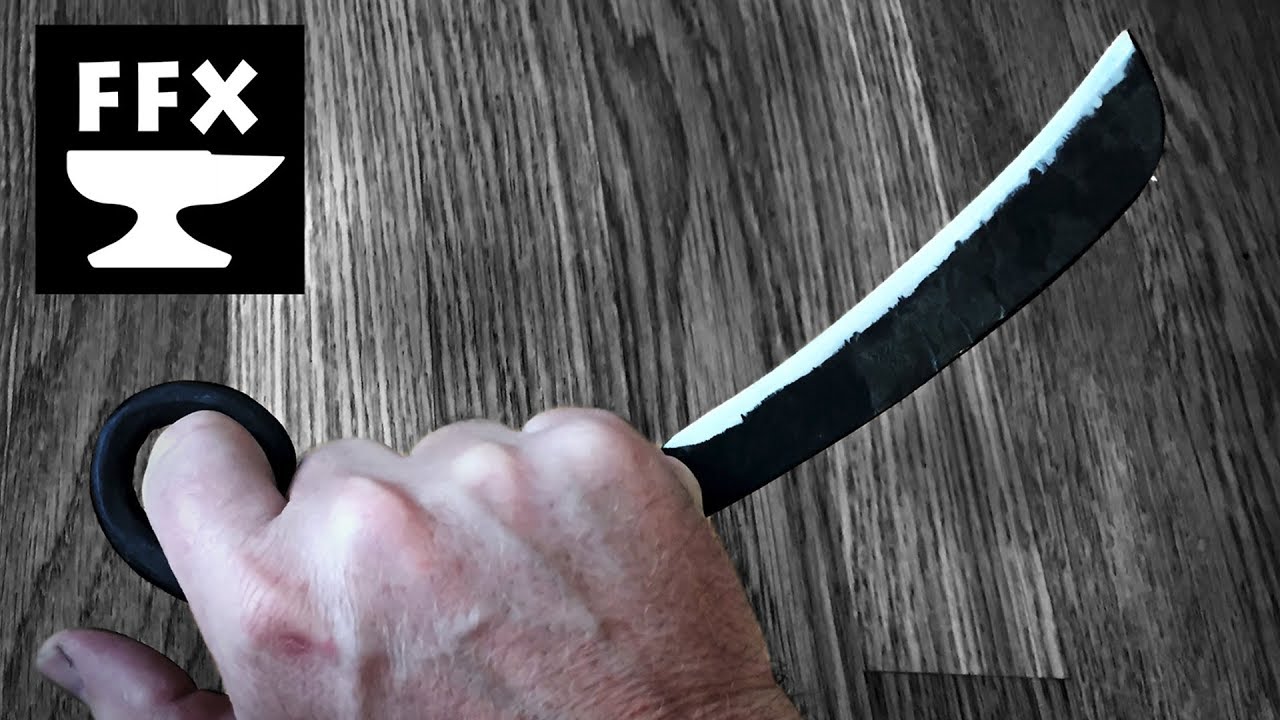 How to Make a Karambit from Rebar - Post Apocalypse Style! (3 day knife making challenge)