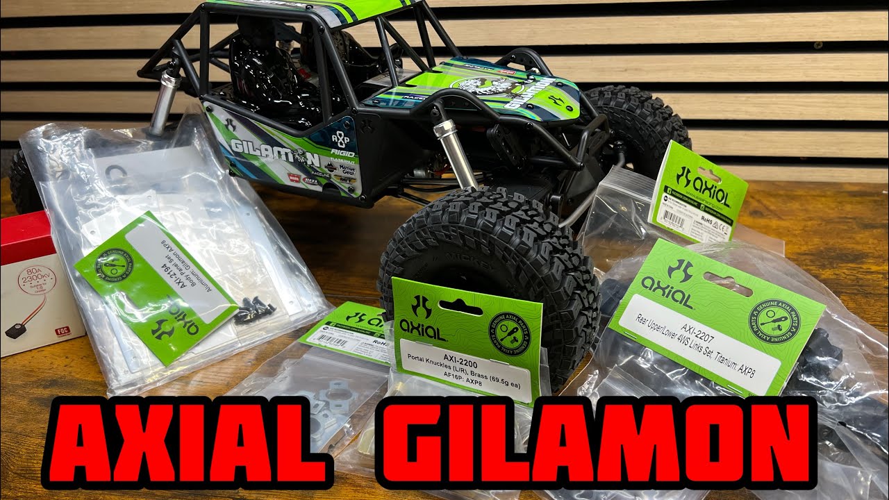 Axial Gilamon 1/8 scale rock crawler first look and upgrades 4ws brass brushless
