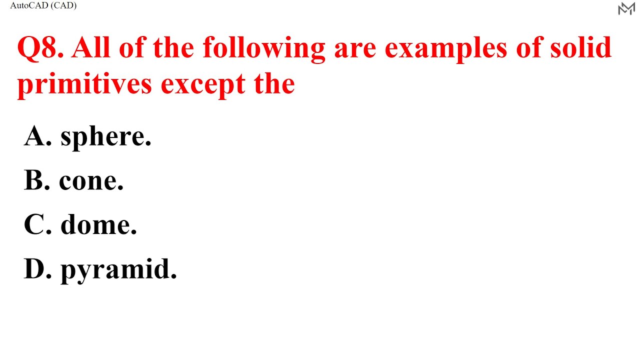 AutoCAD (CAD) MCQ Test Part-1