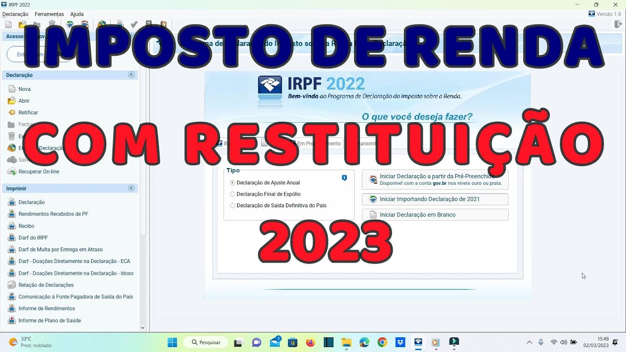 IMPOSTO DE RENDA - RESTITUIÇÃO