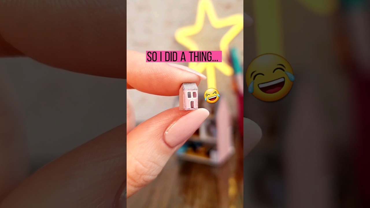 I CHALLENGED myself to make the world's SMALLEST DOLLHOUSE 😂 #barbiediy #miniatures