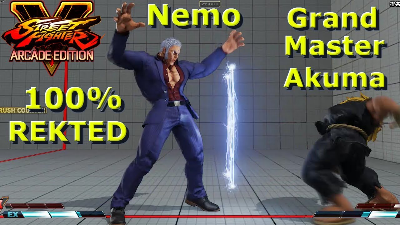 SFV AE - Nemo Urien Completely Destroy Grand Master Akuma | First To 5