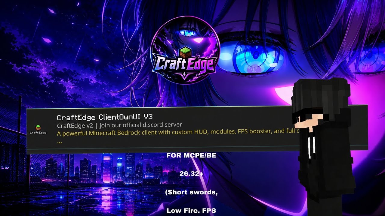 CraftEdge Client V2 For MCPE/BE 26.31+ | [custom hud, modules,full customization] |FPS BoosterClient