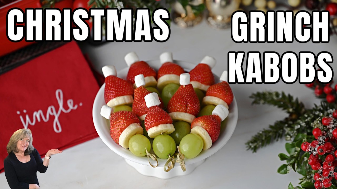 Grinch Kabobs - an Easy and Fun Christmas Appetizer!