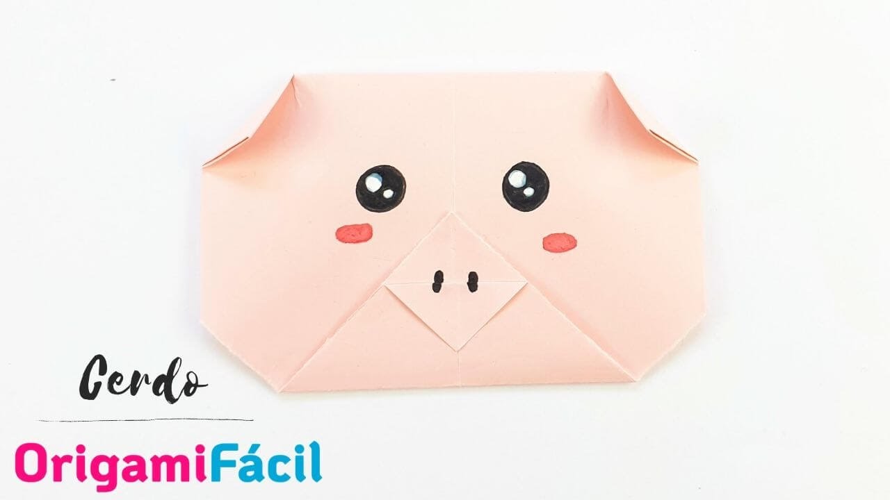 🐷 Cerdo de papel, Origami paso a paso ¡Fácil!