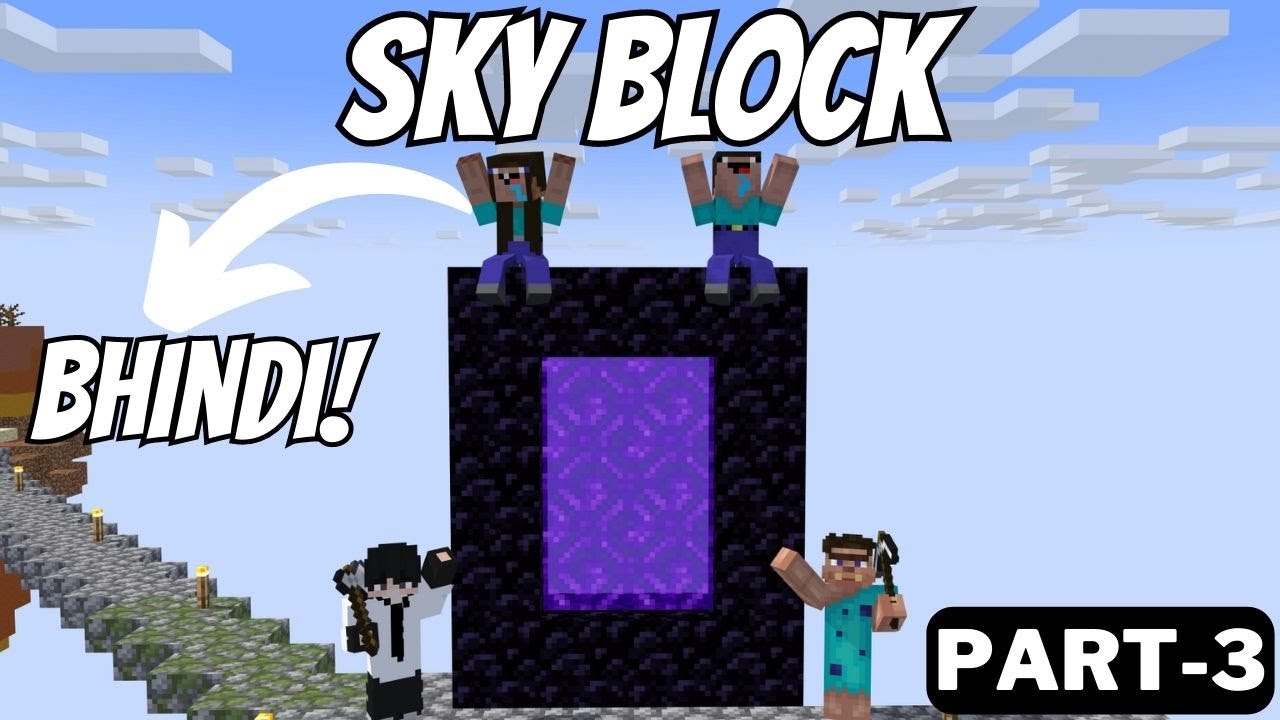 MAKING NETHER PORTAL IN SKY BLOCK🤩🤩