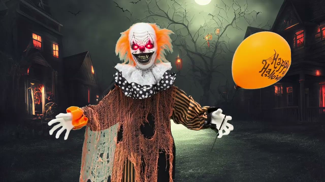 STANDING ANIMATED CLOWN 166 CM