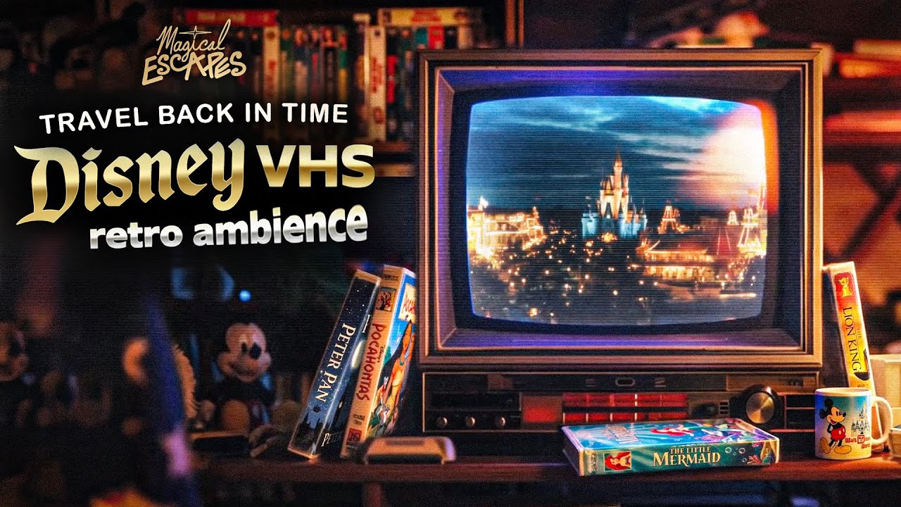 Disney VHS Retro Ambience 📺✨ | Cozy CRT Night + Muffled Disney Music (Sleep / Study)