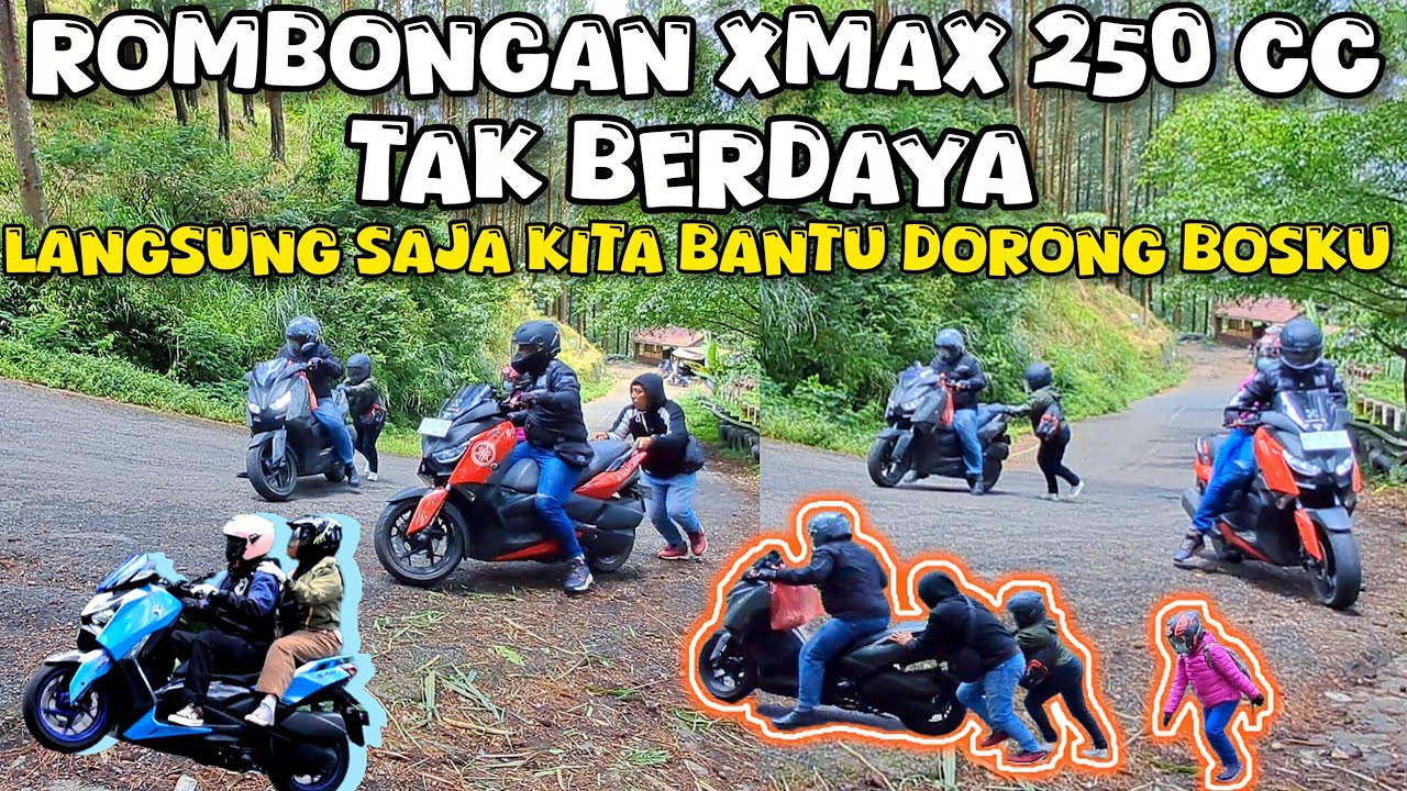 ROMBONGAN X-MAX 250 CC TAK BERDAYA DI TANJAKAN TUNGGANGAN 