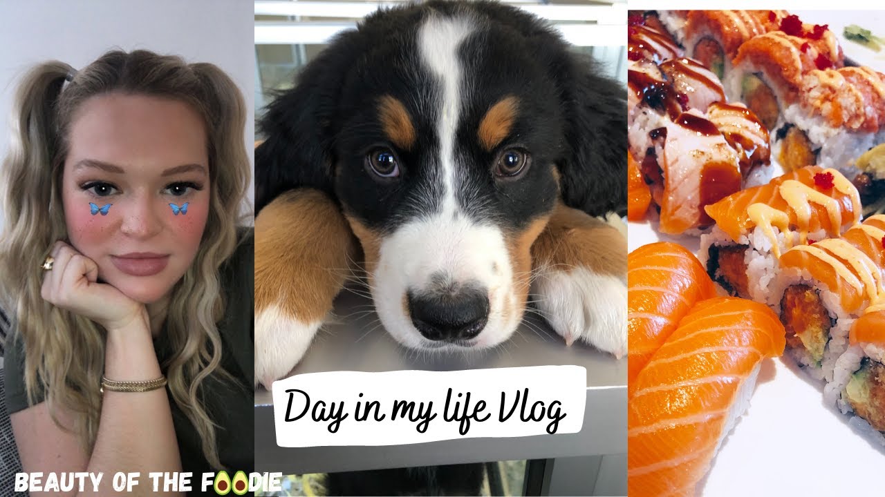 Day in my Life Vlog- Coffee, Puppies, and sushi!