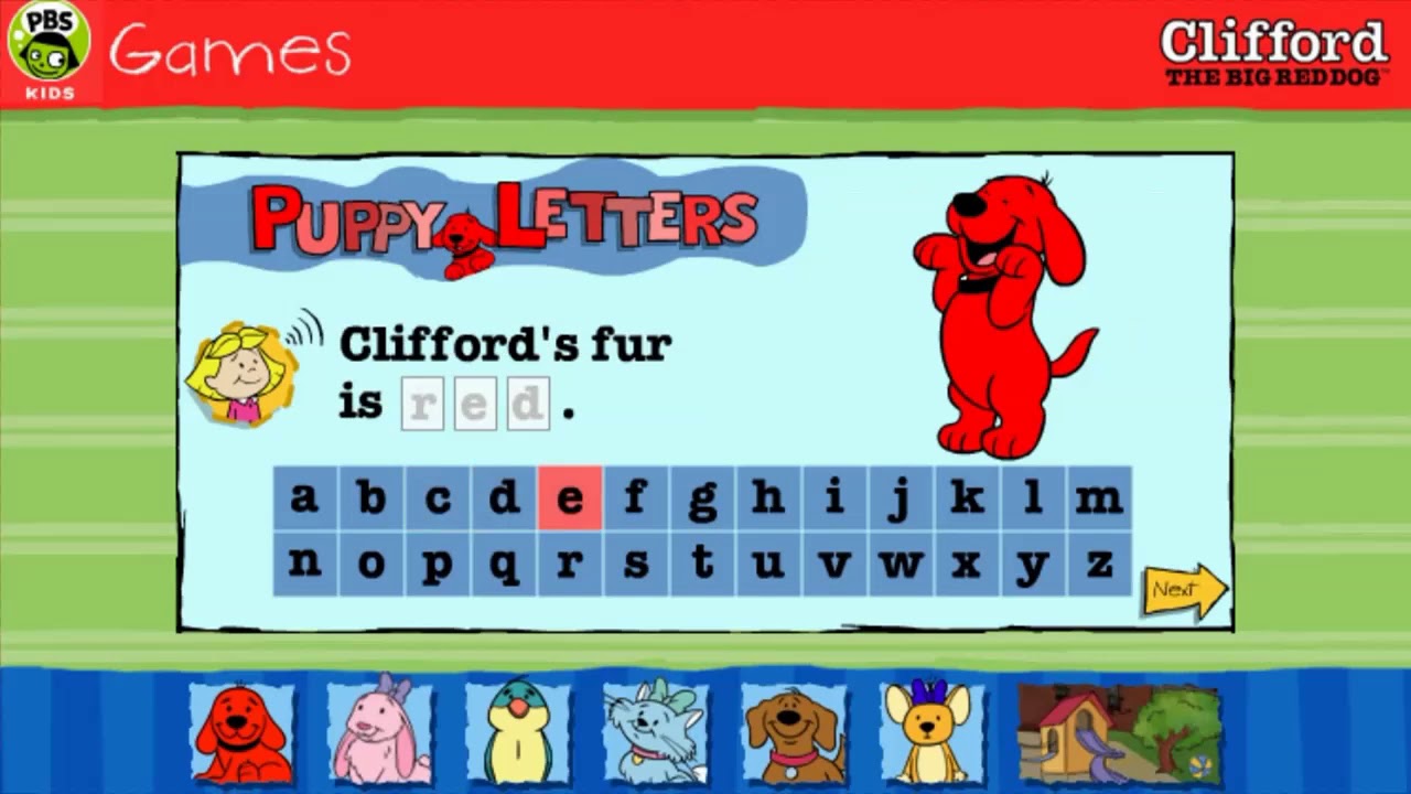 The Destruction of Clifford Puppy Letters Game
