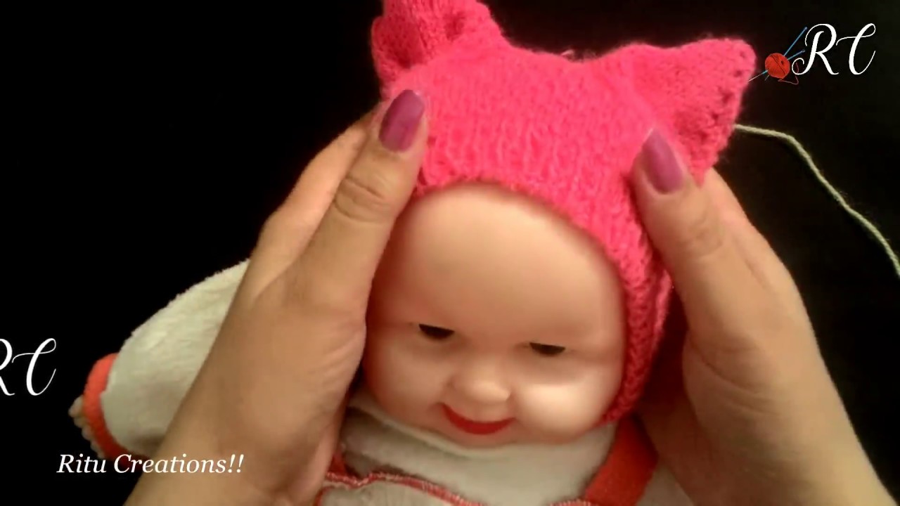 Baby Cat Cap / Hat / Topi ( बिल्ली वाली टोपी, बच्चो के लिए ) | Knitting Hindi |