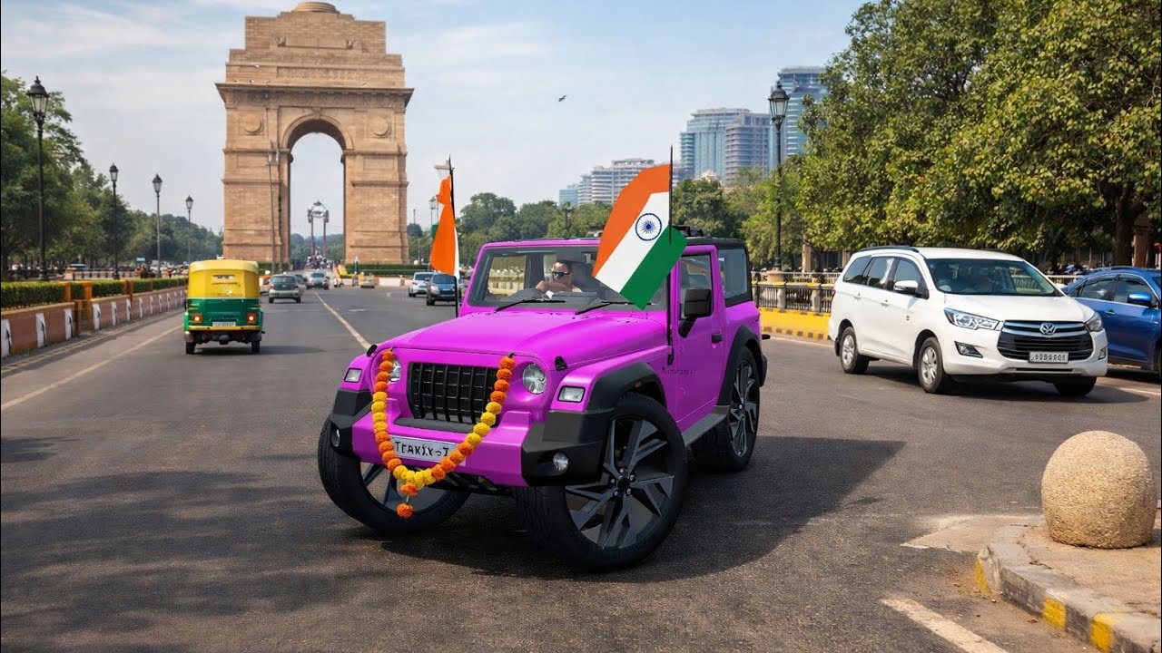 DRIVING THAR IN INDIA GATE 😱 |TRAVIX7 