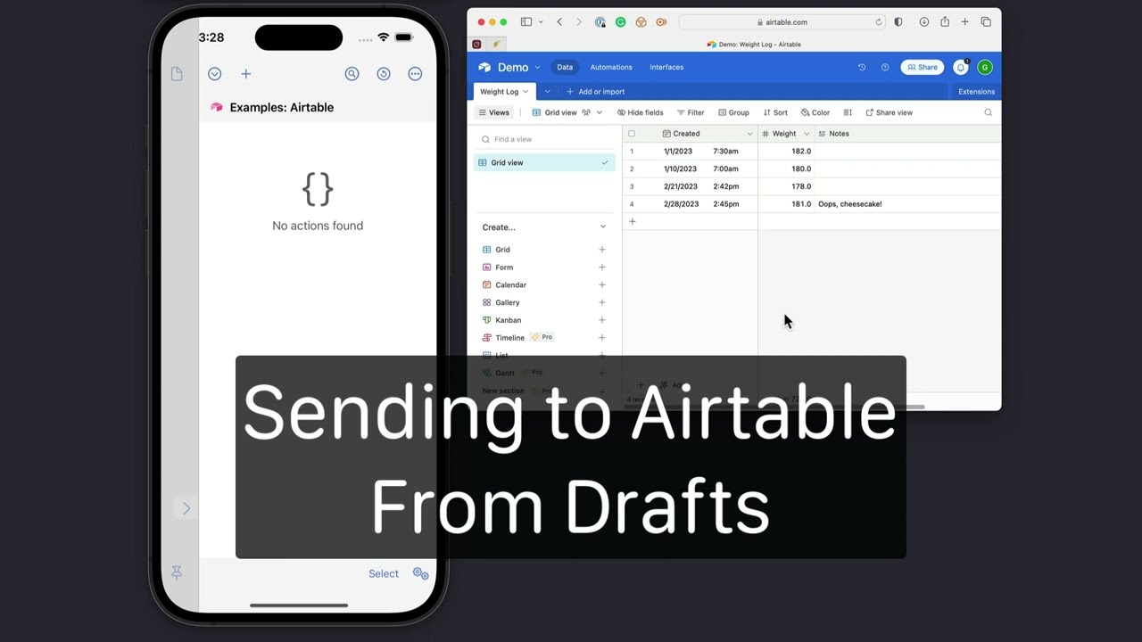 Drafts: Logging to Airtable, A Quick Walkthrough