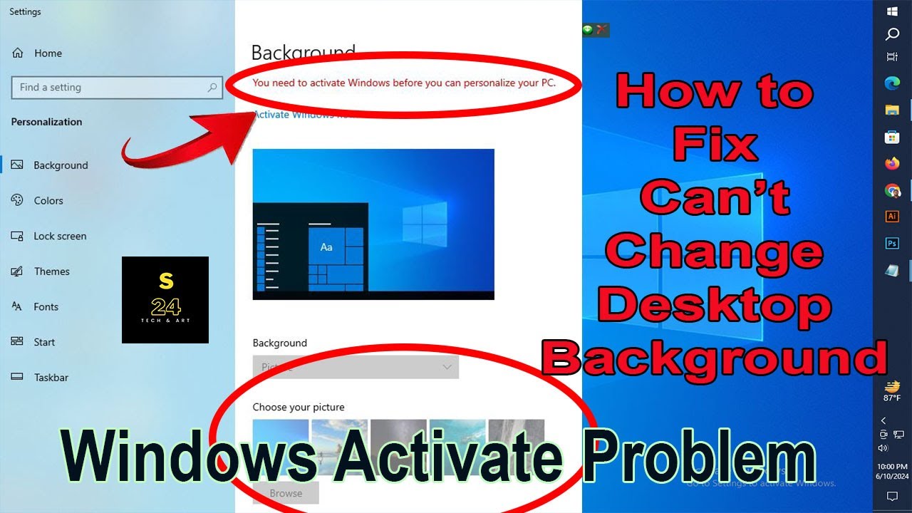 Fix Can't Change Desktop Background - Computer Tips & Tricks - Windows Activate Problem