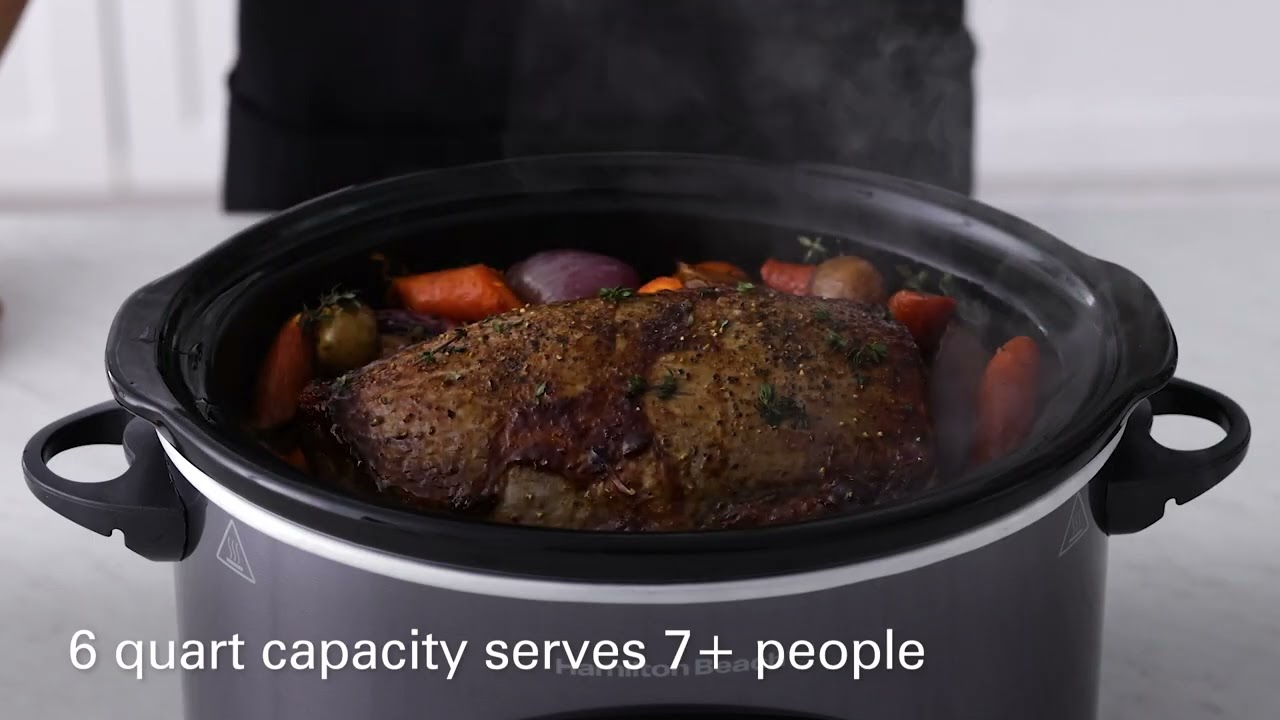 Slow Cooker | Hamilton Beach&reg; | 6 Quart Programmable Defrost Slow Cooker (33768)