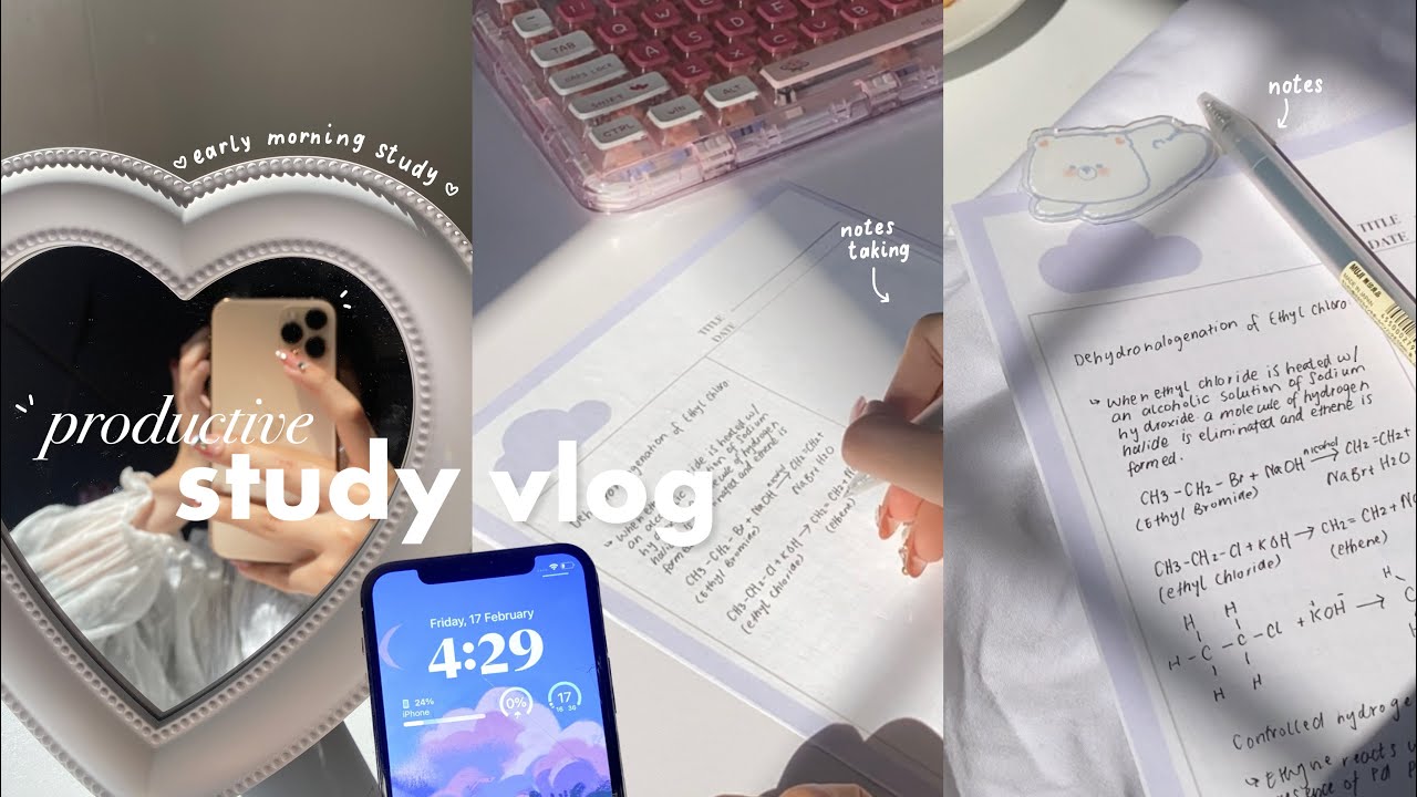 PRODUCTIVE STUDY VLOG 🥞📓☁️ early morning study, cafe, pancakes and more ft. Acefast